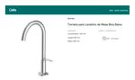 Torneira para Lavatório de Mesa com Bica Baixa Design Cromado Celite