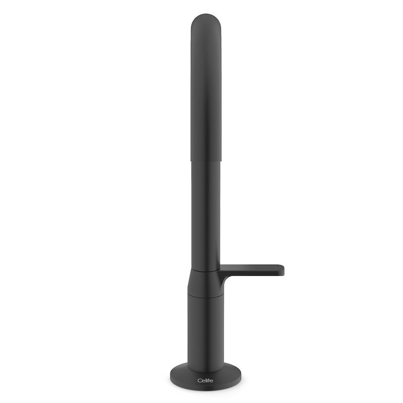 Torneira para Lavatório de Mesa com Bica Baixa Design Preto Matte Celite