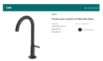 Torneira para Lavatório de Mesa com Bica Baixa Design Preto Matte Celite