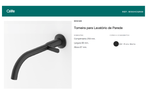 Torneira para Lavatório de Parede Design Preto Matte Celite