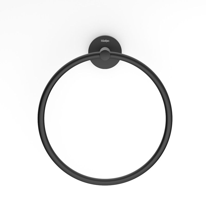 Porta Toalha Argola City Preto Matte Celite
