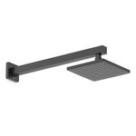 Chuveiro de Parede com Braço de 15cm Flow Preto Matte Celite