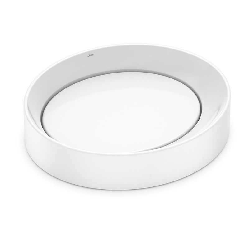 Cuba de Apoio Oval D5 de 45cm Design Branco Celite