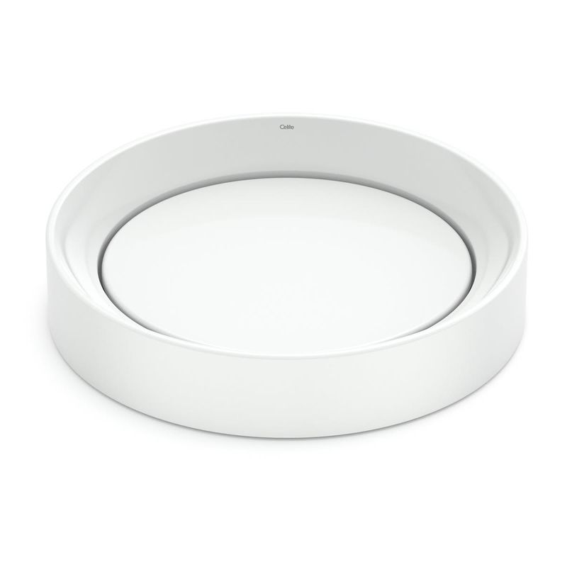 Cuba de Apoio Oval D5 de 45cm Design Branco Celite