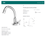 Torneira para Cozinha de Mesa Up Cromado Celite
