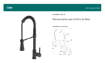 Misturador Monocomando para Cozinha de Mesa Gourmet Preto Matte Celite