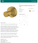 Acabamento para Registro Base Deca de 1.1/2" Basic Gold Matte Celite
