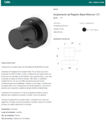 Acabamento para Registro Base Deca até 1" Basic Preto Matte Celite