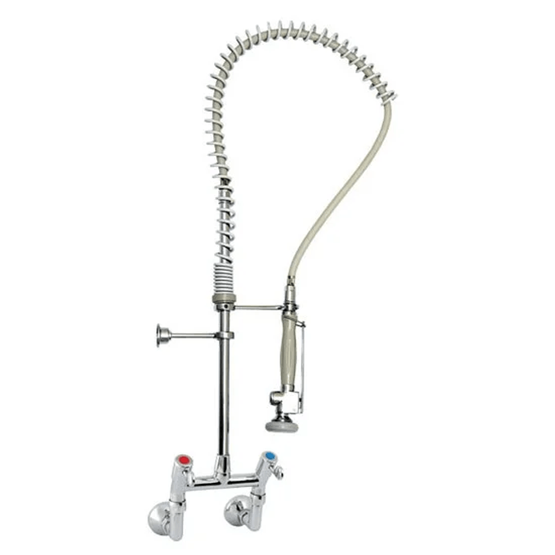 Conjunto Misturador Duplo Comando Pré-Lavagem de Parede Ref. 6267011 Inox Wog