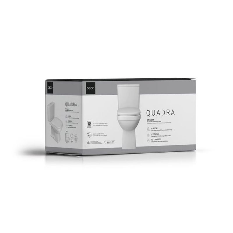 Kit Bacia com Caixa Acoplada e Acessórios Quadra Ref. KP.211.17 Branco Deca