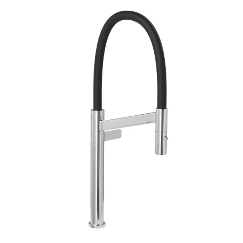 Torneira para Cozinha de Mesa com Bica Alta 1189.C.PT Cromado e Preto Deca