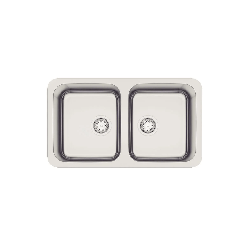 Cuba Dupla de 77x45x19cm com Válvula de 4.1/2" Dora Duo 2C 34 BL Ref. 94033112 Inox Acetinado Tramontina