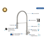 Misturador Monocomando para Cozinha Versatile Ref. 94520029 Inox Tramontina