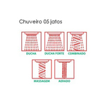 Chuveiro Massageador com 05 Jatos Ref. 995 Cromado Wog