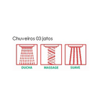 Chuveiro Massageador com 03 Jatos Ref. 998 Cromado Wog