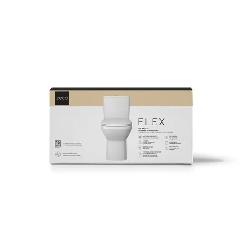 Kit Completo Bacia com Caixa Acoplada Flex Ref. KP.381.17 Branco Deca