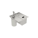 Porta Esponja com Tampa e Dosador de Sabão Líquido para Canal Organizador Ref.94534026 Inox Tramontina