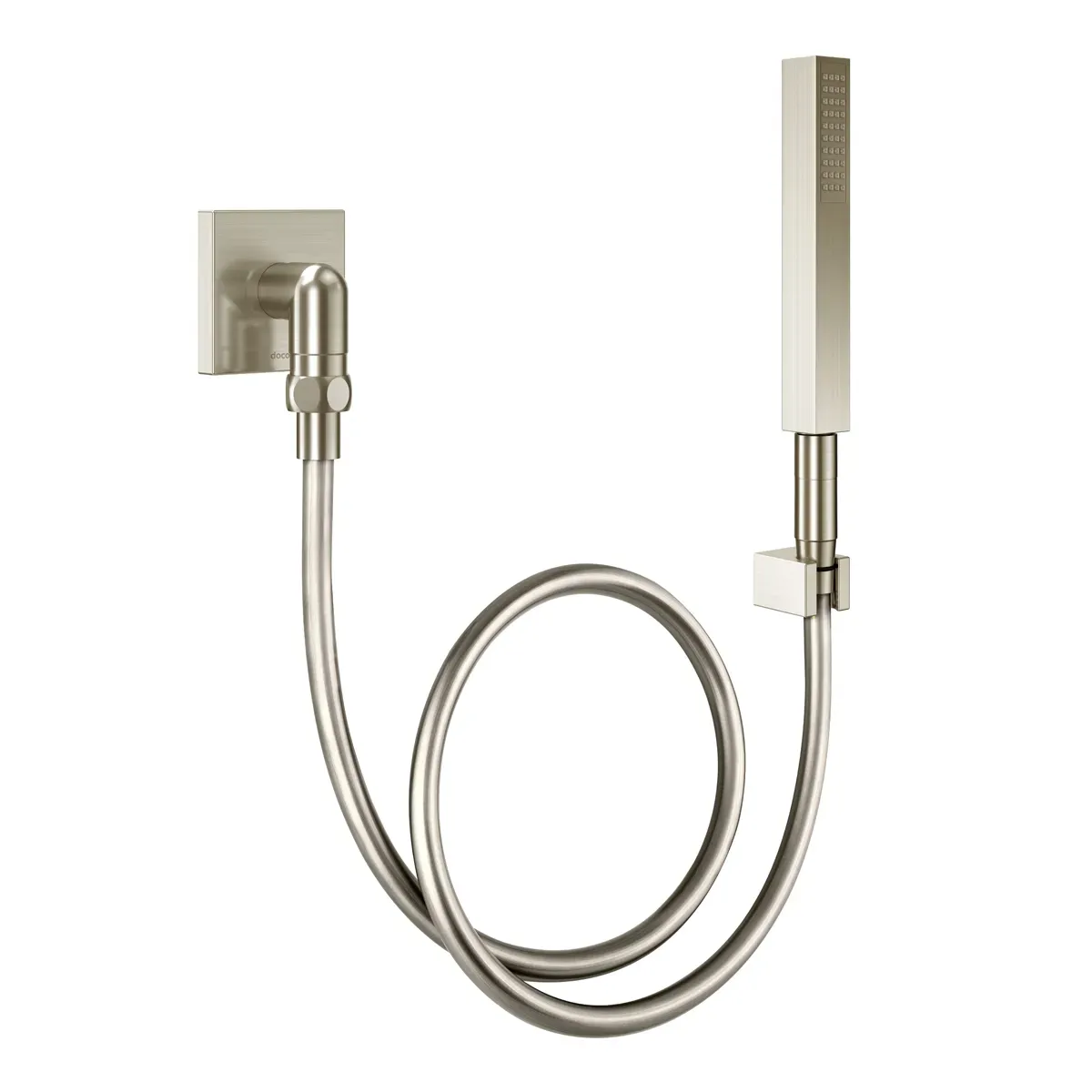 Ducha Manual com Joelho 90° Docol Square 1834744 Níquel Escovado