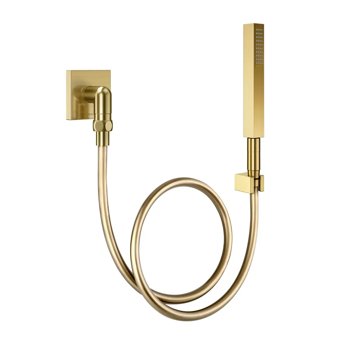 Ducha Manual com Joelho 90° Docol Square 1834772 Ouro Escovado