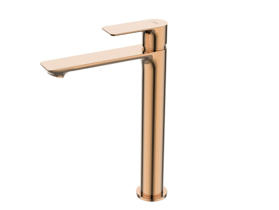 Misturador Monocomando para Lavatório de Mesa com Bica Alta Mykonos Ref. WJ-2885-MK-RG Rose Gold Jiwi