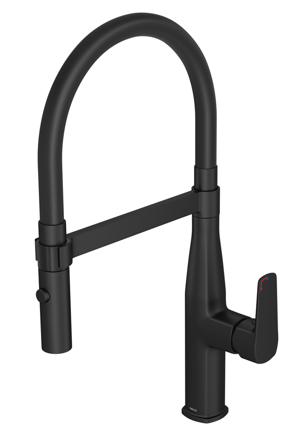 Misturador Monocomando para Cozinha de Mesa Level Motion Ref. 2274.BLMT.PT Black Matte Deca