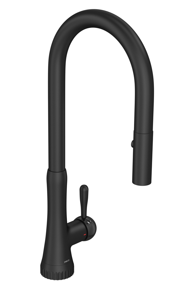 Misturador Monocomando para Cozinha de Mesa c/ Bica Móvel Pérola Ref. 2089.BL108.MT Black Matte Deca